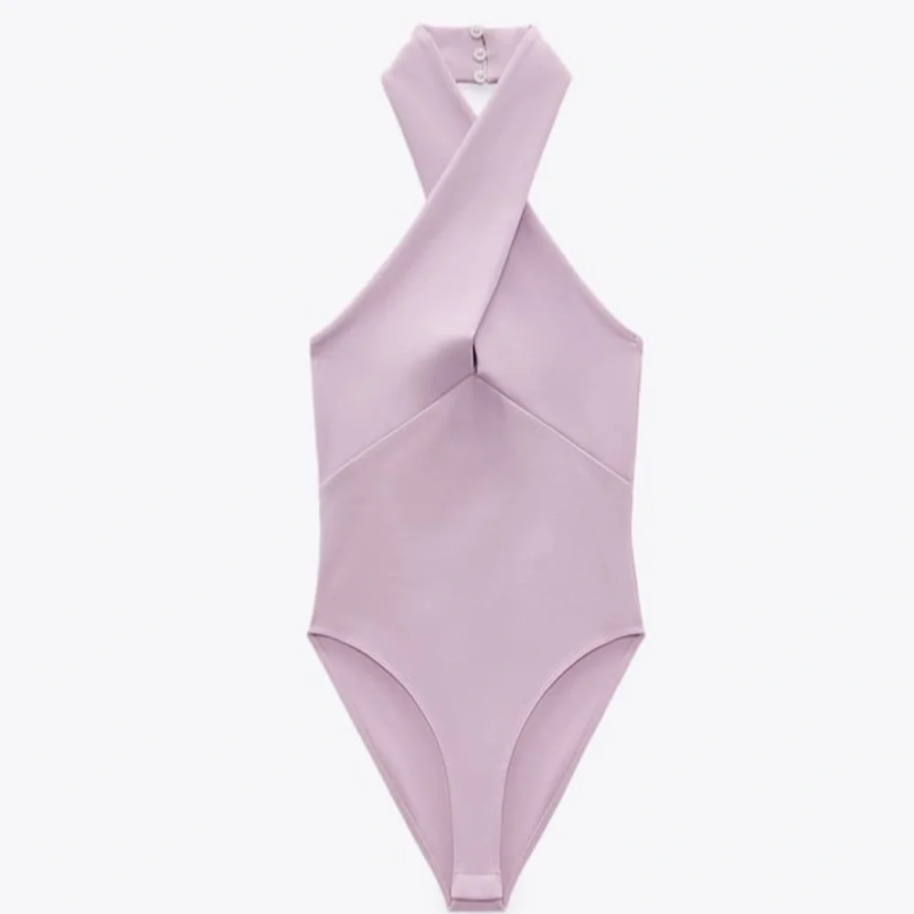 purple mauve halter one piece bodysuit - Picture 1 of 12